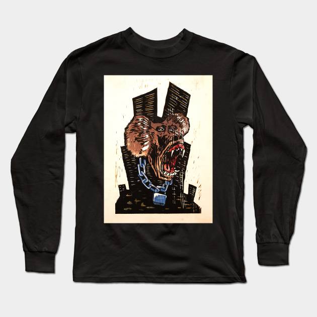 Urban Baboon Print Long Sleeve T-Shirt by StewStudio